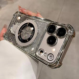 Glitter Plating Magnetic Stand Holder Case For iPhone
