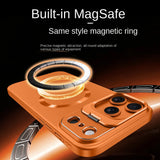 Frosted magnetic lens holder full-coverage case for iPhone
