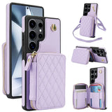 Long Lanyard Zipper Wallet Leather Case For Samsung
