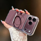 Magnetic 360° Holder Frosted Shockproof Case For iPhone