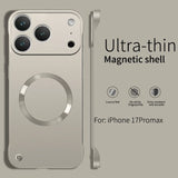 Ultra Thin PC Frameless Magnetic Metal Case For iPhone