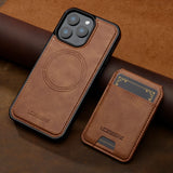 2 In 1 Detachable Pocket Magnetic Leather Case For iPhone