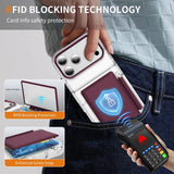Dual Card Slot Wallet Transparent Bracket Case for iPhone
