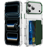 Dual Card Slot Wallet Transparent Bracket Case for iPhone