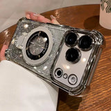 Glitter Plating Magnetic Stand Holder Case For iPhone