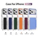 Dual Card Slot Wallet Transparent Bracket Case for iPhone