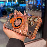 Luxury Plating Bracket Magnetic Case For iPhone