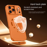 Frosted magnetic lens holder full-coverage case for iPhone