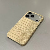Luxury Glossy Crocodile Leather Texture Frameless Case For iPhone