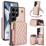 Long Lanyard Zipper Wallet Leather Case For Samsung