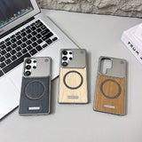 Wood Grain Frameless Leather Case For Samsung