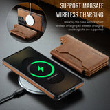 RFID MagSafe Magnetic Flip Leather Wallet Case for Samsung
