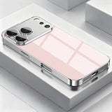 Silver Metallic Paint Electroplated Glass Case for iPhone