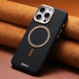 Luxury Leather Carbon Fiber Texture Case For iPhone