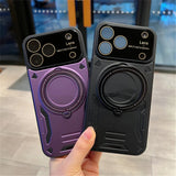 Frosted Armor Bracket Ring Holder Case For iPhone