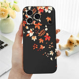 Liquid Silicone Clear Autumn Phone Case For iPhone