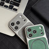 Dissipate Heat Bumper Magnetic Leather Case for iPhone