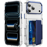Dual Card Slot Wallet Transparent Bracket Case for iPhone