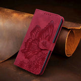 Premium Embossed Magnetic Leather Wallet Flip Case For iPhone