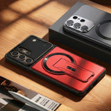 Matte Protector Stand Magnetic Case for Samsung