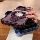 Glitter Plating Magnetic Stand Holder Case For iPhone