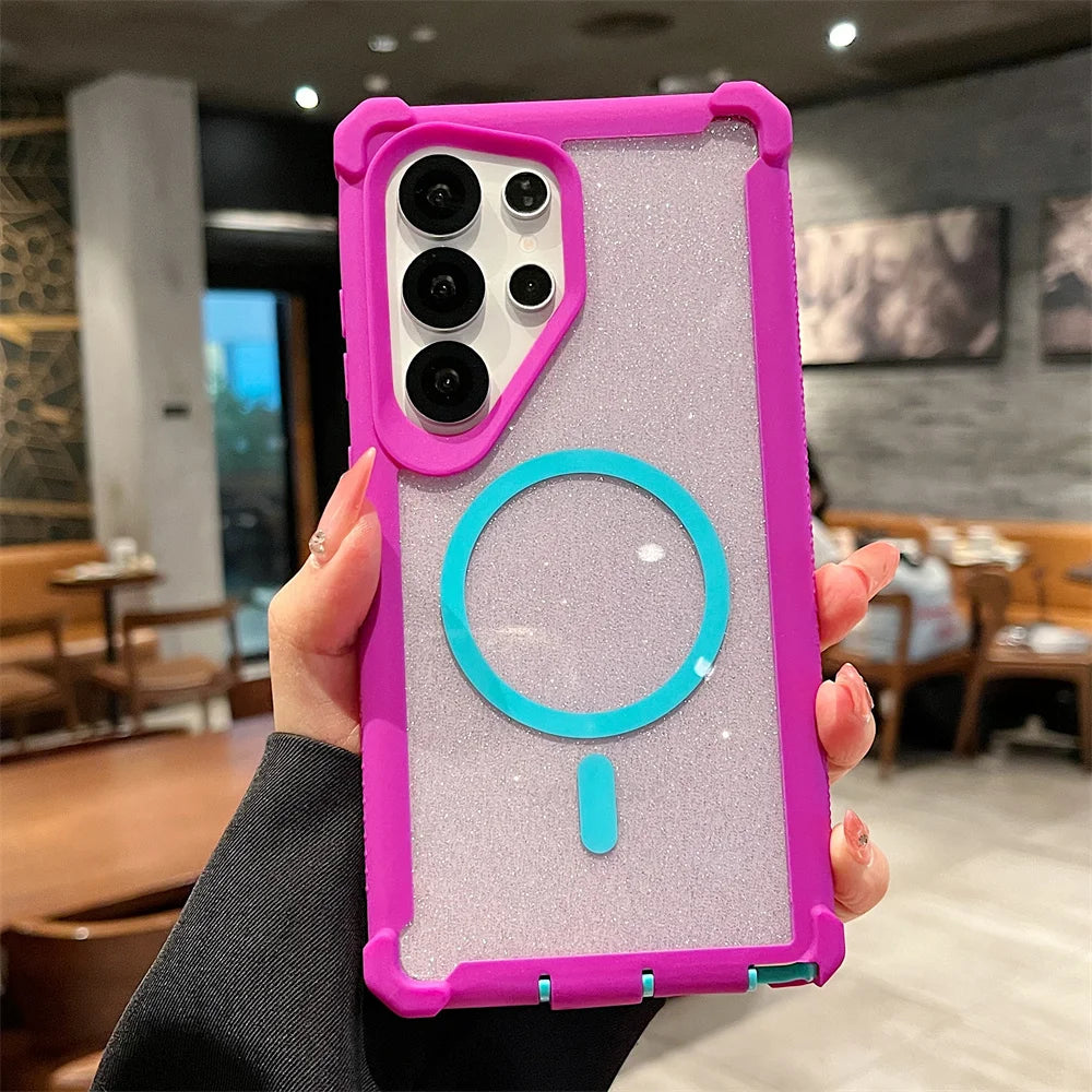 Magsafe Magnetic Glitter Clear Case for Samsung