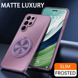 Magnetic Stand Ring Holder Lens Frosted Case for Samsung
