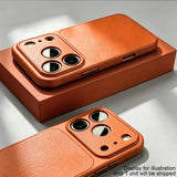 Burgundy Faux Leather Matte Shockproof  Case For iPhone