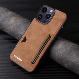 Retro Card Holder Wallet Case for iPhone
