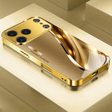 New Electroplated Glass Metal Curve Case for iPhone