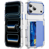 Dual Card Slot Wallet Transparent Bracket Case for iPhone