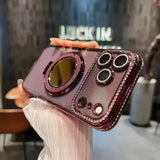 Glitter Diamond Mirror Magnetic Stand Case for iPhone