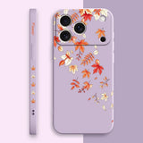 Liquid Silicone Clear Autumn Phone Case For iPhone