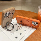 Luxury Matte Soft Frame Bracket Holder Case For iPhone