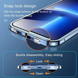 360° Metal Magnetic Double Sided Glass Case For iPhone