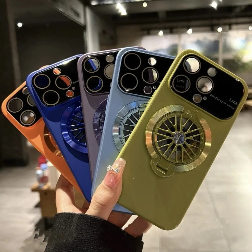 Decompression Rotating Gyroscope Holder with Large Window case for iPhone