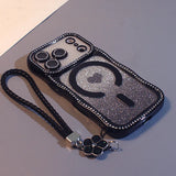 Rhinestone Glitter Magnetic Heart Case for iPhone
