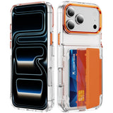 Dual Card Slot Wallet Transparent Bracket Case for iPhone