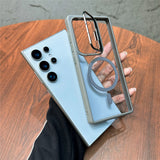Transparent Magnetic Fold Holder Case For Samsung