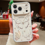 Gold Butterfly Pattern Magnetic Case For iPhone