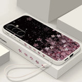 Luxury Sakura Lanyard Case For Samsung