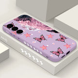 Bowknot Print Soft TPU Lanyard Case For Samsung