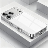 Silver Metallic Paint Electroplated Glass Case for iPhone