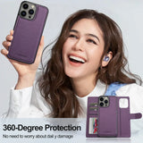 2 in 1 Removable Flip Leather Magnetic Wallet Case For iPhone