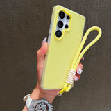 2in1 With Wrist Strap Lanyard Jelly Case For Samsung