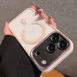 Metal Camera Bumper Magnetic Clear Case For iPhone