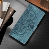 Premium Embossed Magnetic Leather Wallet Flip Case For iPhone