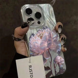 Pink Peony Lotus Print Phone Case for IPhone