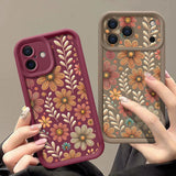 Cartoon Flowers TPU Soft Silicone Case For iPhone