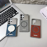 Wood Grain Frameless Leather Case For Samsung